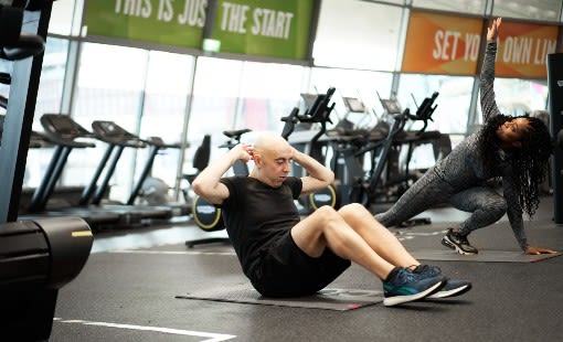 male doing sit ups